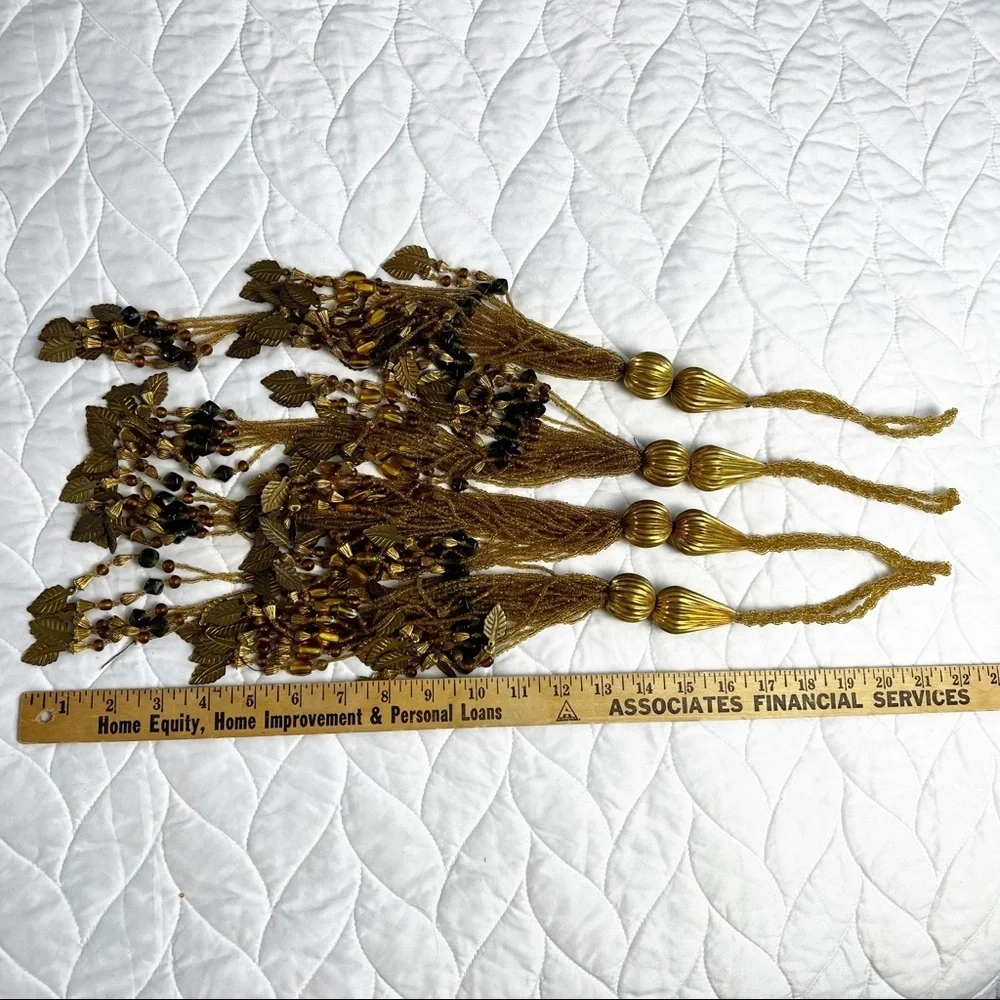 Gold‎ Beaded Tassel Tiebacks